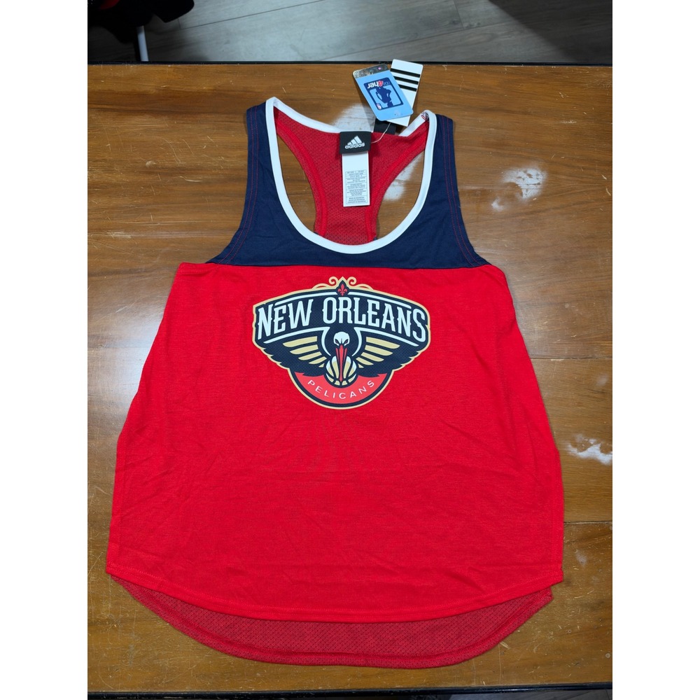NWT Adidas New Orleans Pelicans Tank Top Women Size S Red NBA Racerback Mesh